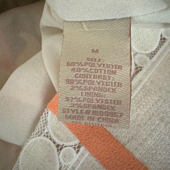 Anthropologie Champagne & Strawberry Lace Mini Dress - Picture 7 of 7